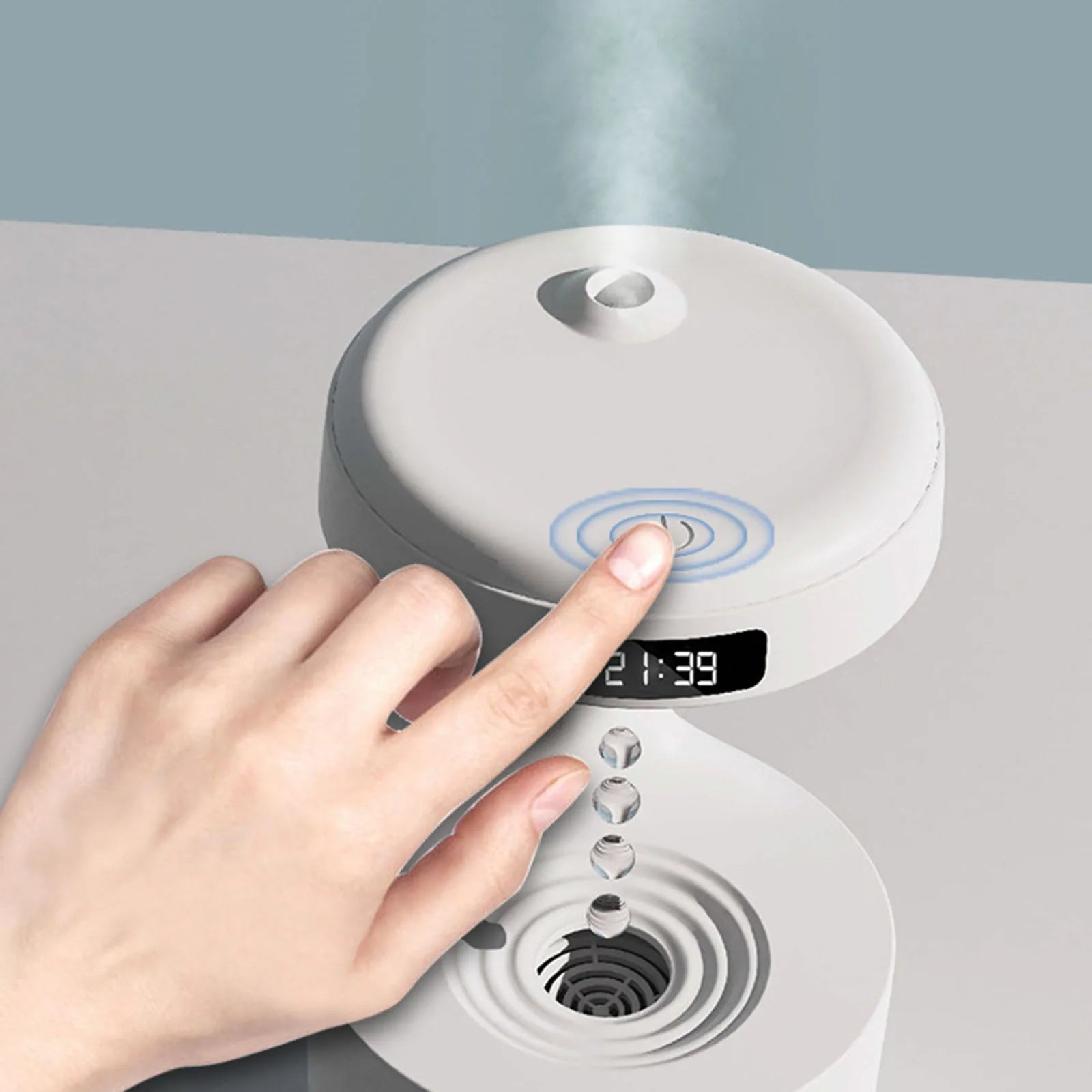 Umidificador e Difusor Ultrassônico Antigravidade Castiliani, com efeito visual incrível e aromaterapia para relaxamento