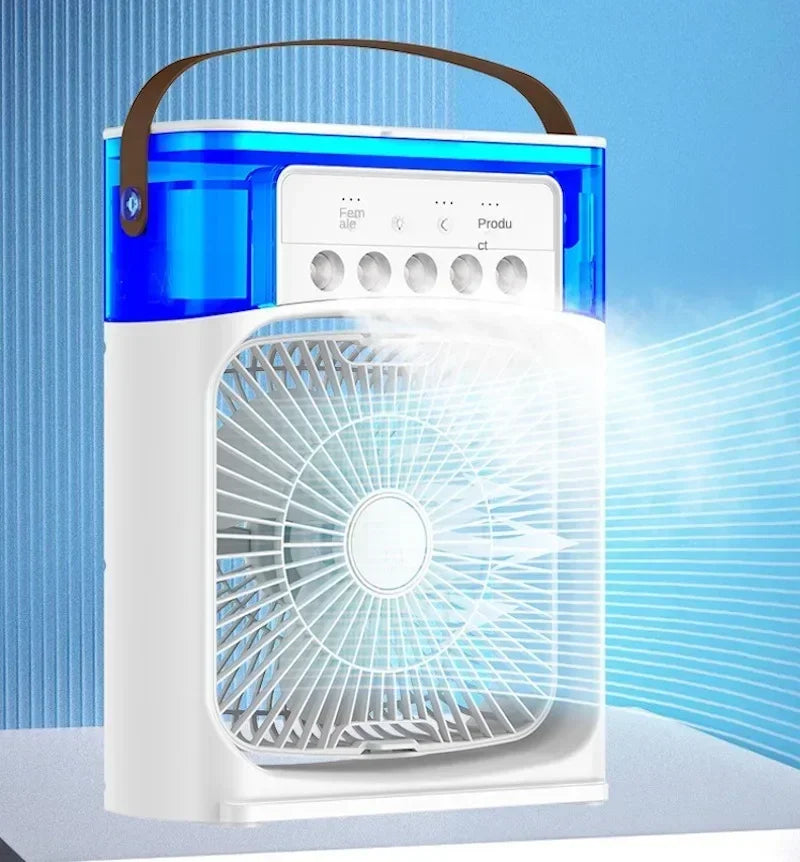 Mini Ventilador e Umidificador de Ar Portátil Castiliani, ideal para frescor e umidificação em qualquer lugar