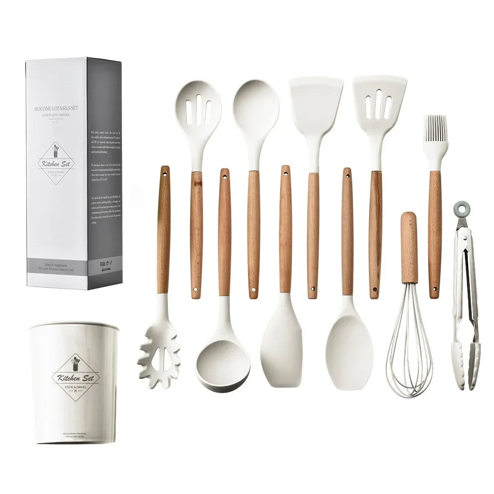 Conjunto de Utensílios de Cozinha 12 Peças de Silicone Castiliani