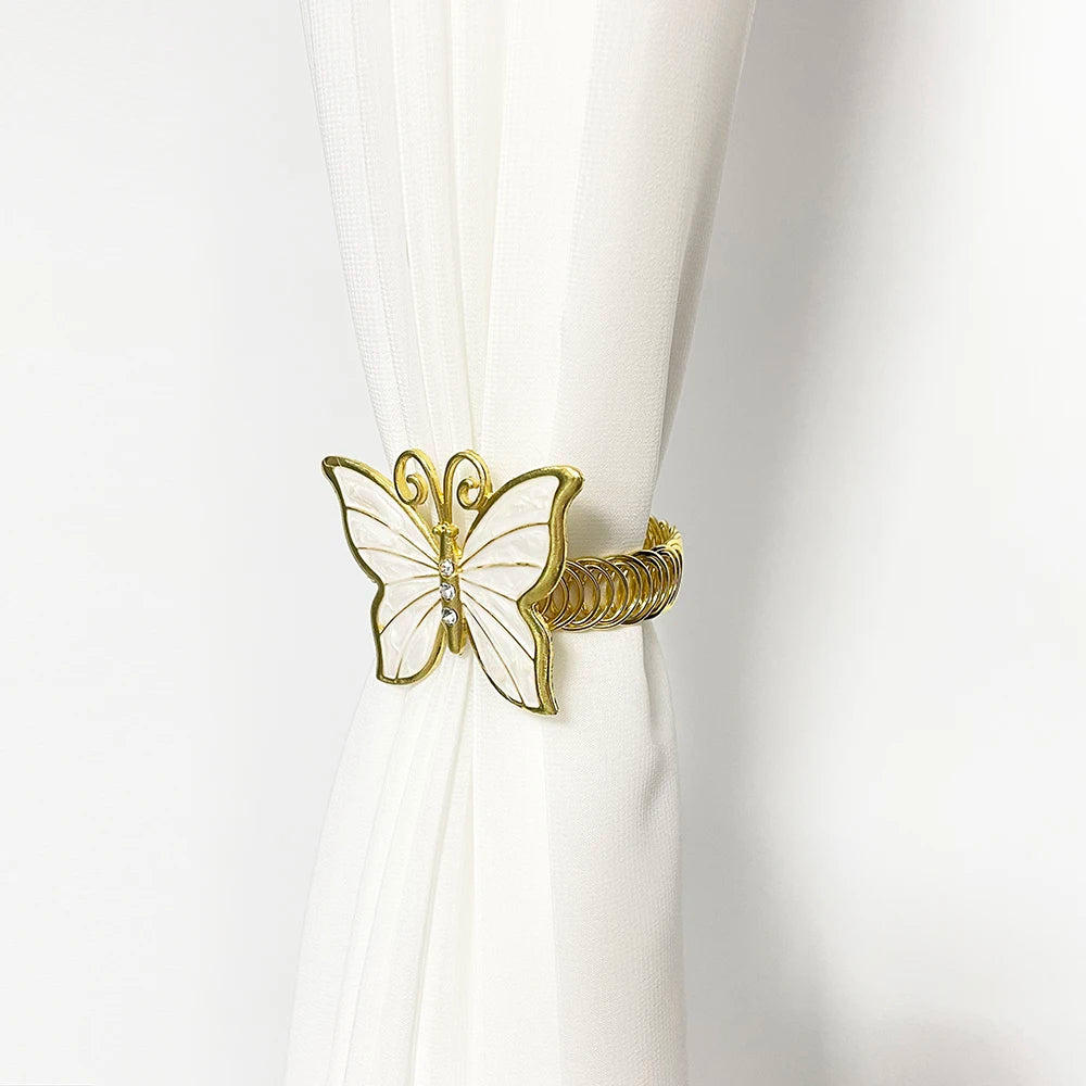 Fivelas de Cortina Borboleta Design Castiliani, em metal resistente com acabamento elegante, ideal para sala e quarto
