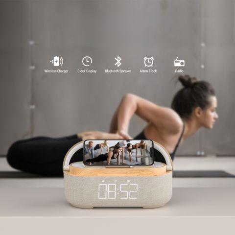 Luminária Multifuncional 5 em 1 Bluetooth e Carregamento Sem Fio Castiliani