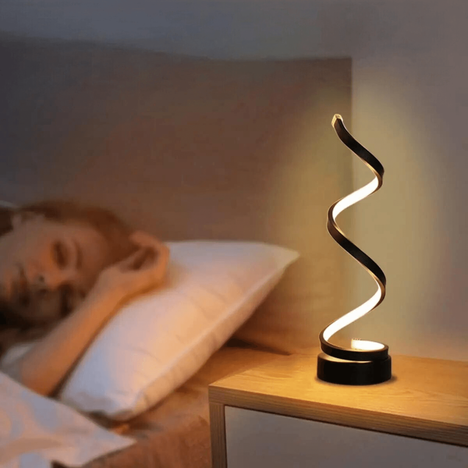 Luminária Abajur de Mesa Ondular LED Castiliani