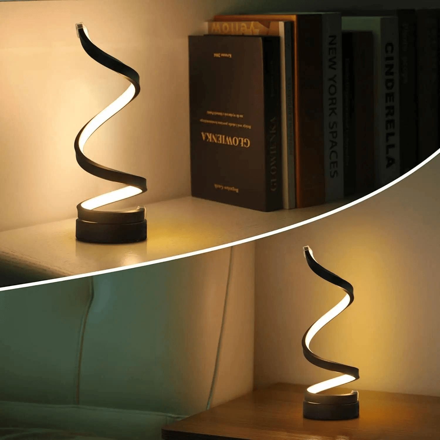Luminária Abajur de Mesa Ondular LED Castiliani