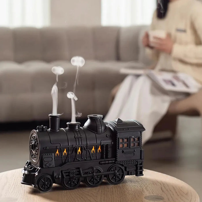 Difusor Umidificador de Ar Locomotiva Castiliani, elegante e criativo, ideal para hidratar o ambiente e melhorar a saúde respiratória

