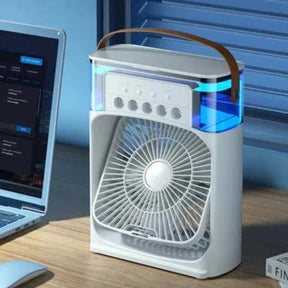 Mini Ventilador e Umidificador de Ar Portátil Castiliani, ideal para frescor e umidificação em qualquer lugar

