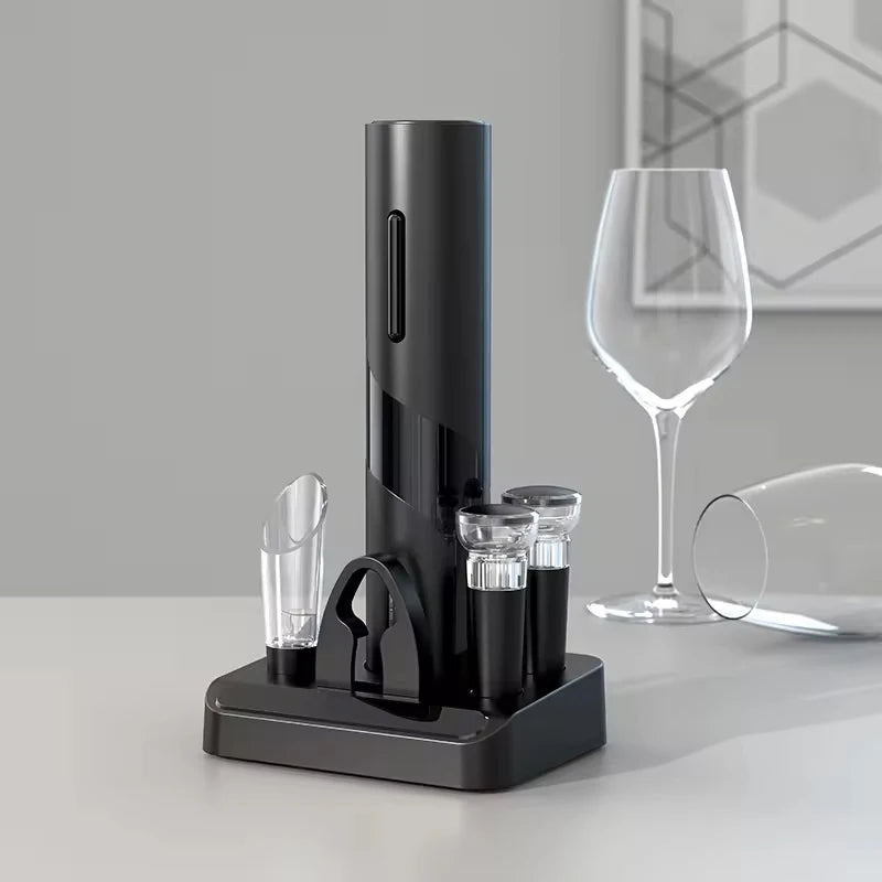 Abridor de Vinho Elétrico Premium Castiliani, com kit completo incluindo cortador de rótulo, aerador e rolha de preservação

