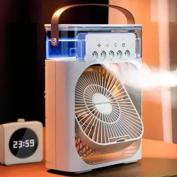 Mini Ventilador e Umidificador de Ar Portátil Castiliani, ideal para frescor e umidificação em qualquer lugar

