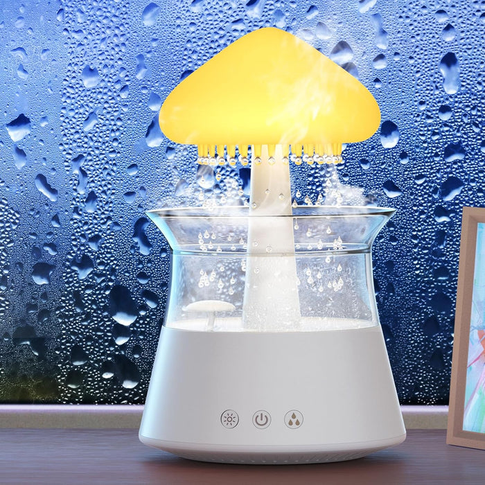 Umidificador Nuvem com Som de Chuva e Aromaterapia Castiliani, com cromoterapia e alívio para o ar seco

