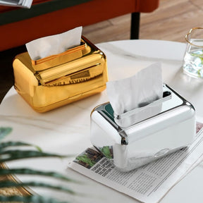 Caixa Porta Lenço Umedecido e Papel Cromado Castiliani com design elegante, ideal para organizar o banheiro com estilo e sofisticação.