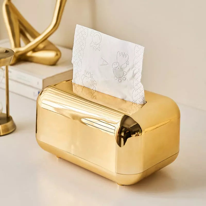 Caixa Porta Lenço Umedecido e Papel Cromado Castiliani com design elegante, ideal para organizar o banheiro com estilo e sofisticação.