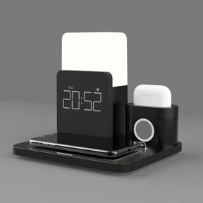 Carregador por Indução Luminária de Mesa e Despertador Castiliani, ideal para quartos com design moderno e funcionalidade prática