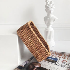 Cesto de Palha Rattan Feito à Mão Castiliani, ideal para decoração e organização em qualquer ambiente

