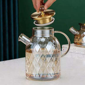 Chaleira de Vidro Borossilicato com Tampa de Inox Castiliani, elegante e resistente ao calor

