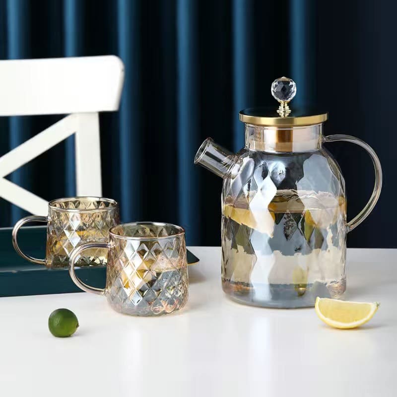 Chaleira de Vidro Borossilicato com Tampa de Inox Castiliani, elegante e resistente ao calor

