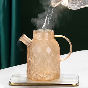 Chaleira de Vidro Borossilicato com Tampa de Inox Castiliani, elegante e resistente ao calor

