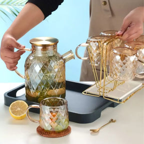 Chaleira de Vidro Borossilicato com Tampa de Inox Castiliani, elegante e resistente ao calor

