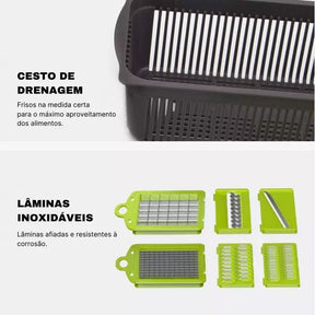 Cortador e Ralador de Legumes Multiuso Castiliani, design moderno e funcional para cozinha prática


