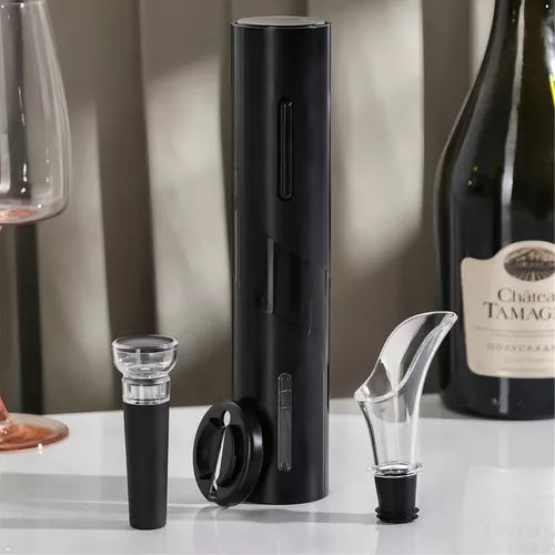 Abridor de Vinho Elétrico Premium Castiliani, com kit completo incluindo cortador de rótulo, aerador e rolha de preservação

