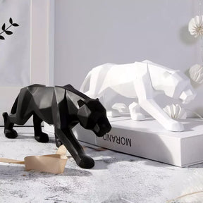 Decoração de Mesa de Resina Estátua Leopardo Castiliani, peça sofisticada e elegante para ambientes modernos

