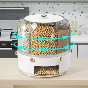 Dispensador Porta Alimentos e Cereais Giratório Castiliani, ideal para organizar alimentos secos com praticidade

