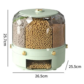 Dispensador Porta Alimentos e Cereais Giratório Castiliani, ideal para organizar alimentos secos com praticidade

