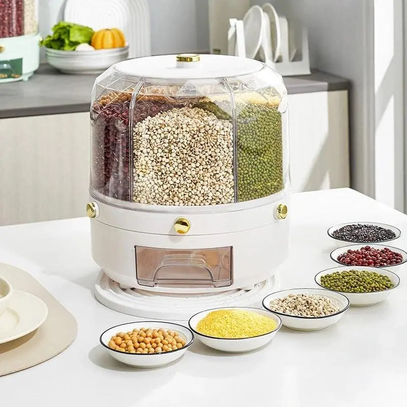 Dispensador Porta Alimentos e Cereais Giratório Castiliani, ideal para organizar alimentos secos com praticidade

