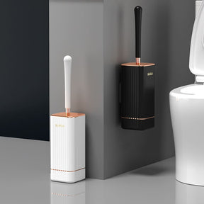 Escova Sanitária de Silicone com Suporte Castiliani, resistente e flexível para limpeza eficiente do banheiro


