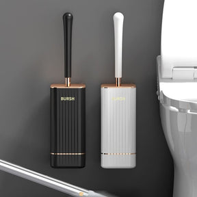 Escova Sanitária de Silicone com Suporte Castiliani, resistente e flexível para limpeza eficiente do banheiro

