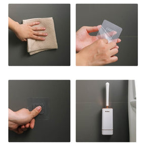 Escova Sanitária de Silicone com Suporte Castiliani, resistente e flexível para limpeza eficiente do banheiro

