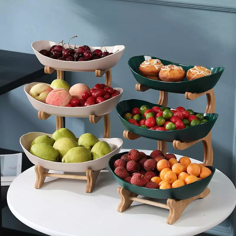 Fruteira de Mesa Cesta de Fruta Bambu Castiliani, ideal para organizar frutas e servir com estilo

