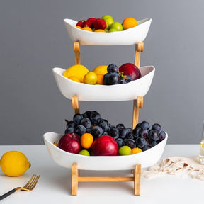 Fruteira de Mesa Cesta de Fruta Bambu Castiliani, ideal para organizar frutas e servir com estilo

