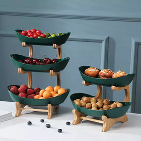 Fruteira de Mesa Cesta de Fruta Bambu Castiliani, ideal para organizar frutas e servir com estilo


