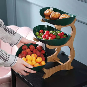 Fruteira de Mesa Cesta de Fruta Bambu Castiliani, ideal para organizar frutas e servir com estilo

