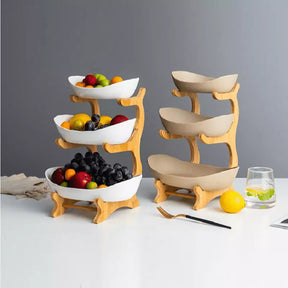 Fruteira de Mesa Cesta de Fruta Bambu Castiliani, ideal para organizar frutas e servir com estilo

