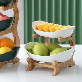 Fruteira de Mesa Cesta de Fruta Bambu Castiliani, ideal para organizar frutas e servir com estilo

