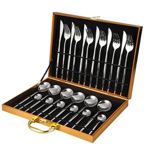 Jogo de Talheres Inox 24 Peças Premium Castiliani, com design sofisticado e ideal para mesas elegantes

