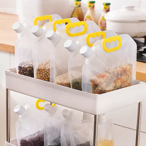Kit 10 Sacos de Armazenamento Dispenser de Alimentos Castiliani, ideal para conservar alimentos secos com praticidade

