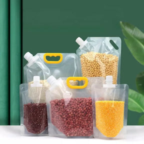 Kit 10 Sacos de Armazenamento Dispenser de Alimentos Castiliani, ideal para conservar alimentos secos com praticidade

