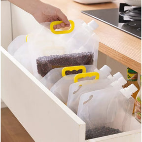 Kit 10 Sacos de Armazenamento Dispenser de Alimentos Castiliani, ideal para conservar alimentos secos com praticidade

