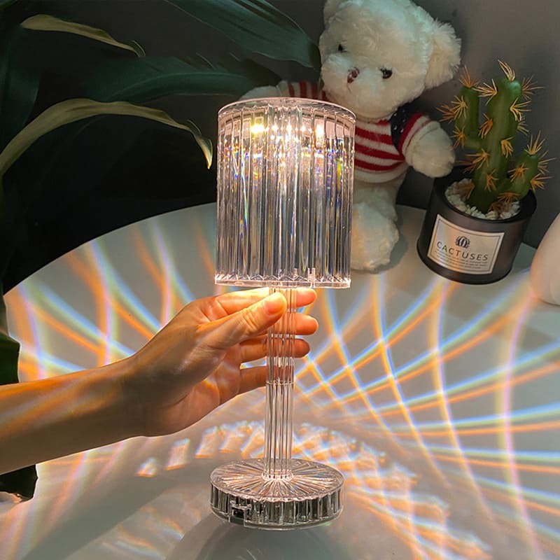 Luminária de Mesa LED Recarregável Sem Fio Cristal Castiliani