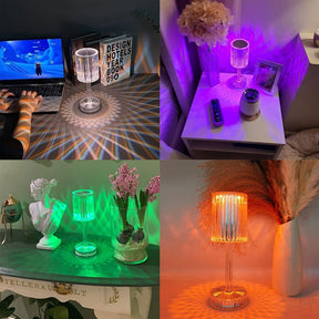 Luminária de Mesa LED Recarregável Sem Fio Cristal Castiliani