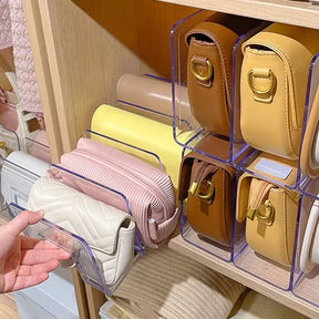 Organizador de Bolsa Acrílico com Divisória Castiliani, perfeito para organizar suas bolsas com elegância e praticidade

