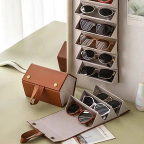 Porta Óculos e Organizador com 6 Divisórias Castiliani, ideal para organizar e proteger seus óculos com elegância

