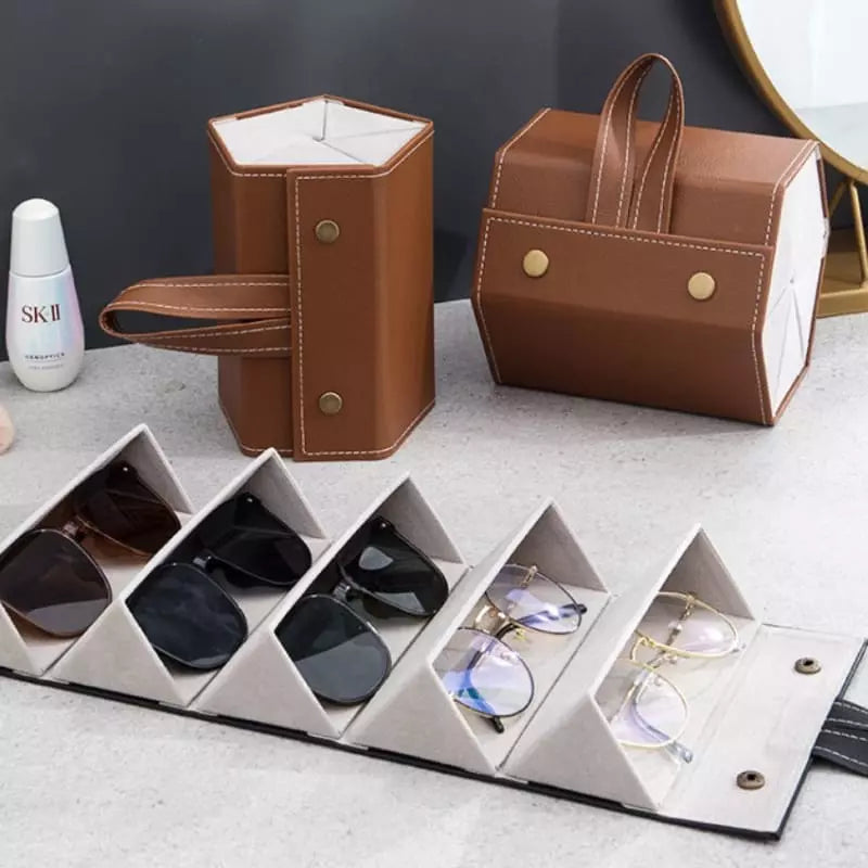 Porta Óculos e Organizador com 6 Divisórias Castiliani, ideal para organizar e proteger seus óculos com elegância

