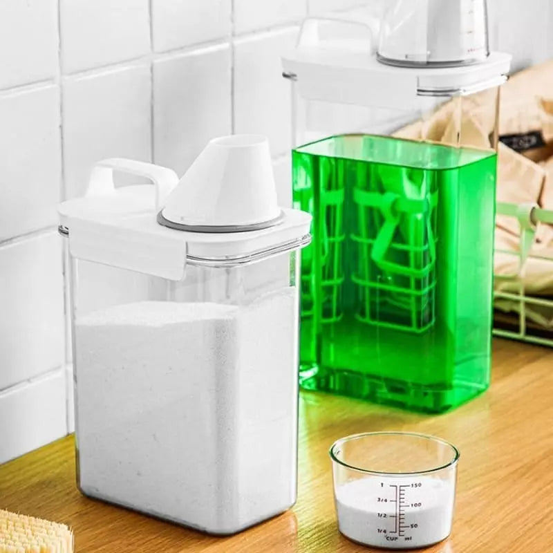 Porta Sabão em Pó e Detergente Hermético Castiliani, ideal para organizar e manter seus produtos secos com vedação de alta qualidade

