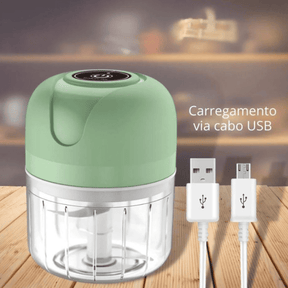 Processador de Alimentos Mini Elétrico USB Portátil Castiliani, ideal para triturar alimentos com praticidade e portabilidade

