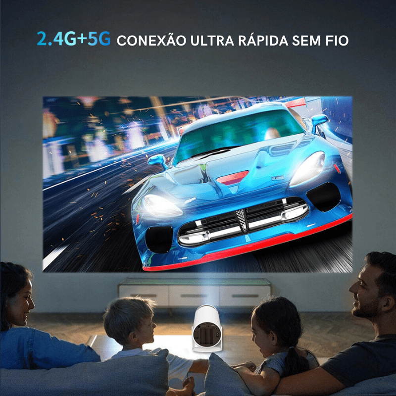 Projetor Portátil 4K 1080p Cinema em Casa Ultra HD Castiliani, ideal para criar uma experiência de cinema em casa com resolução 4K