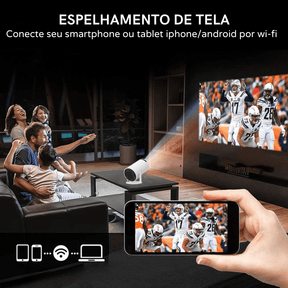 Projetor Portátil 4K 1080p Cinema em Casa Ultra HD Castiliani, ideal para criar uma experiência de cinema em casa com resolução 4K

