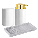 Kit Luxo para Banheiro com Dispenser de Espuma e Organizador Castiliani