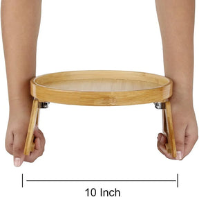 Bandeja de Bambu para Braço do Sofá Castiliani, prática e ideal para espaços compactos.

